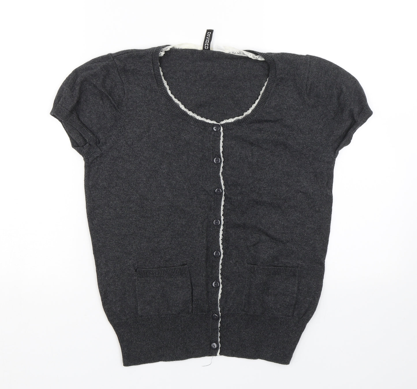 H&M Womens Grey   Cardigan Jumper Size 12