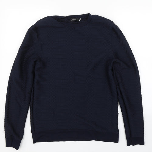 Topman Mens Blue Striped  Pullover Jumper Size S