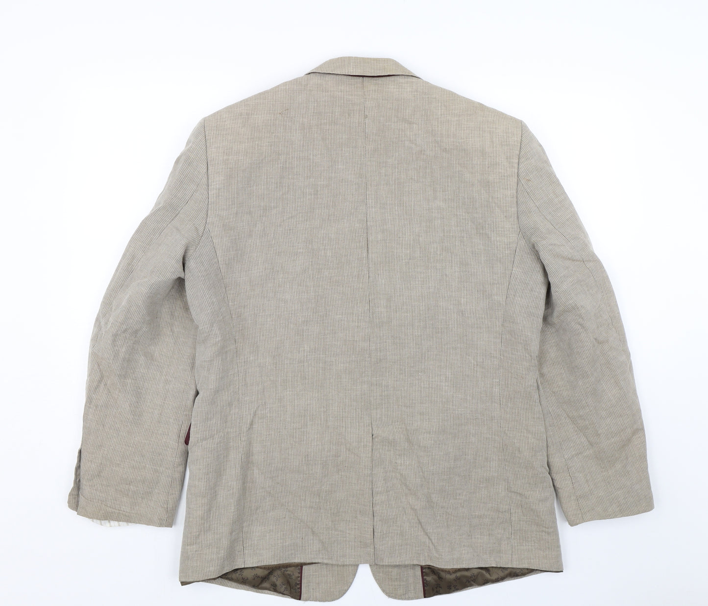 John Rocha Mens Beige Striped  Jacket Suit Size 40