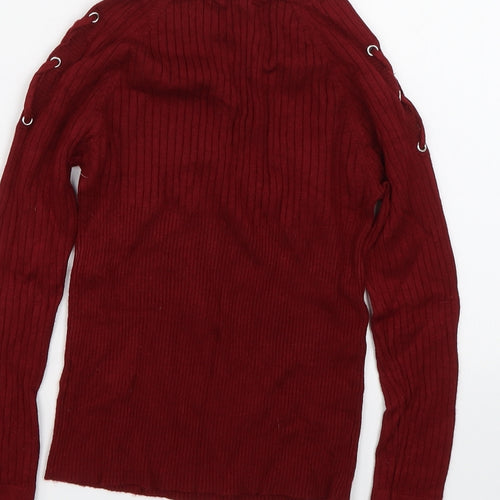 Matalan Girls Red Striped  Pullover Jumper Size 10 Years