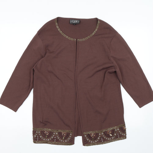 Casmaia Womens Brown   Cardigan Jumper Size L