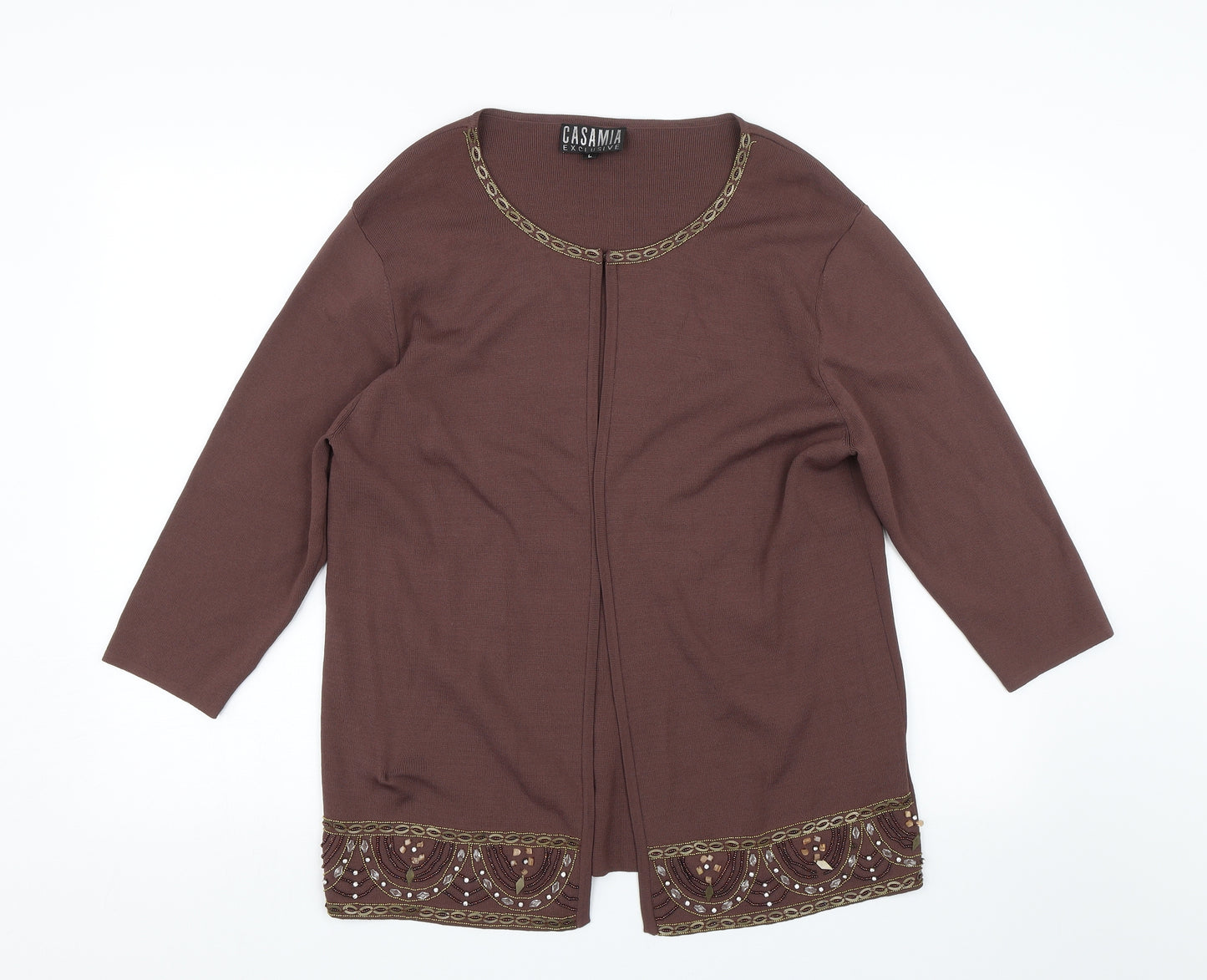 Casmaia Womens Brown   Cardigan Jumper Size L