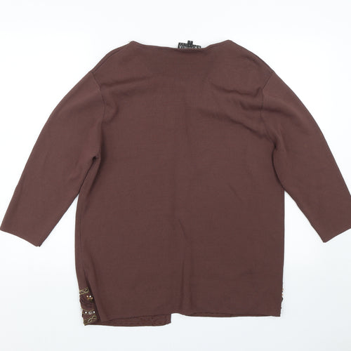 Casmaia Womens Brown   Cardigan Jumper Size L