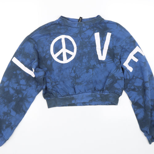 H&M Womens Blue   Pullover Sweatshirt Size XS  - Tie Dye