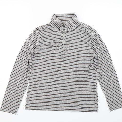freude Womens Grey Striped  Pullover Sweatshirt Size S