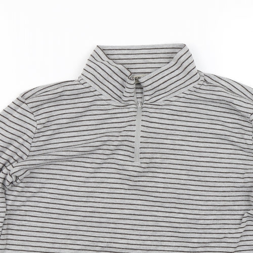 freude Womens Grey Striped  Pullover Sweatshirt Size S