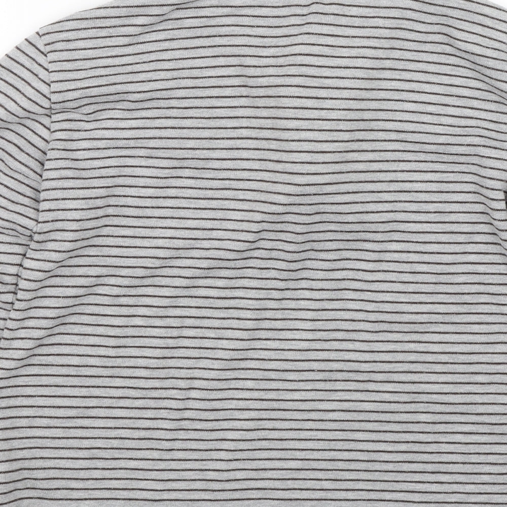 freude Womens Grey Striped  Pullover Sweatshirt Size S