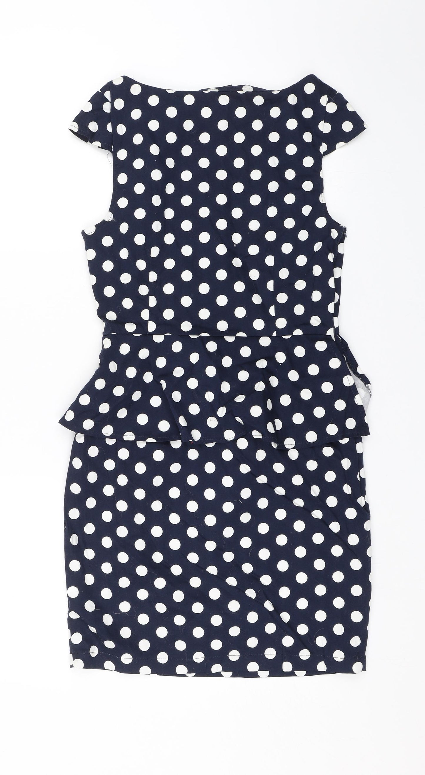 AX Paris Womens Blue Polka Dot  T-Shirt Dress  Size 8