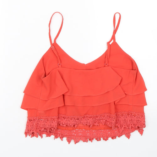 Glamourous Womens Red   Cropped T-Shirt Size S