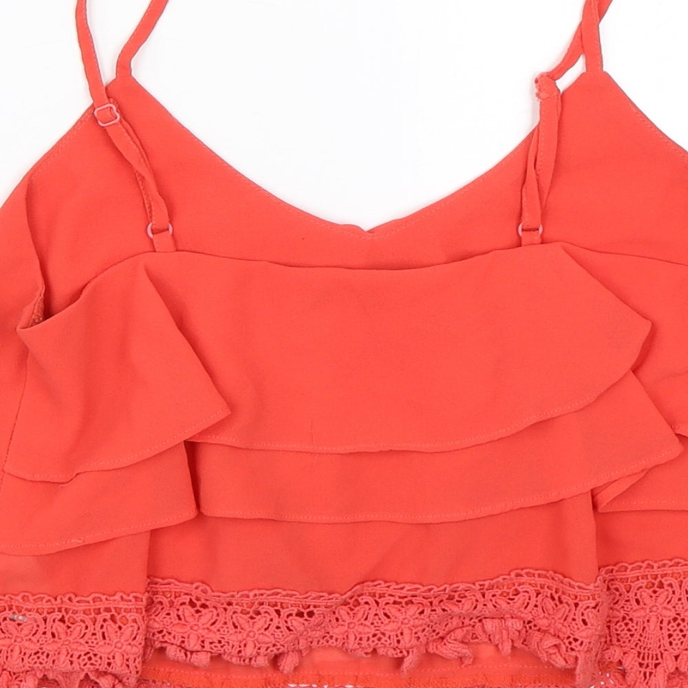 Glamourous Womens Red   Cropped T-Shirt Size S