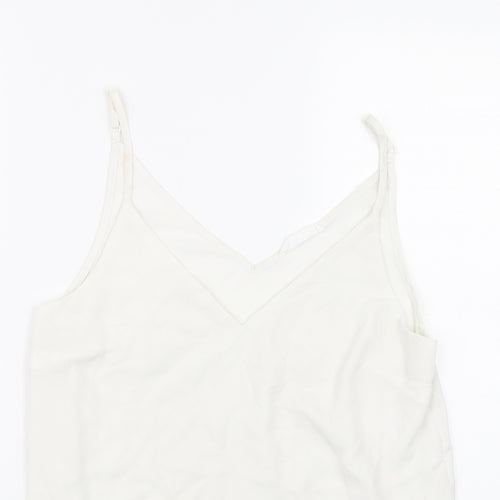 Primark Womens White   Cropped Tank Size 10