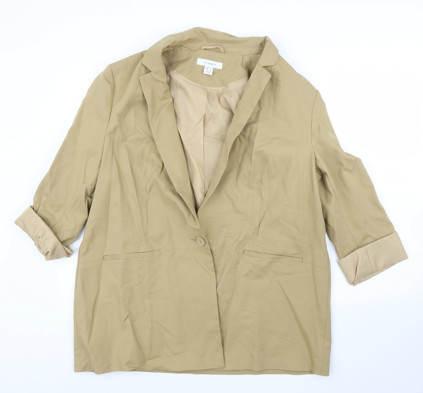 Primark Womens Beige   Jacket Blazer Size 18