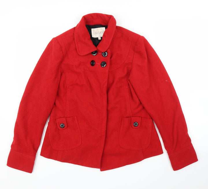 Lakeland Womens Red Overcoat Coat Size 10