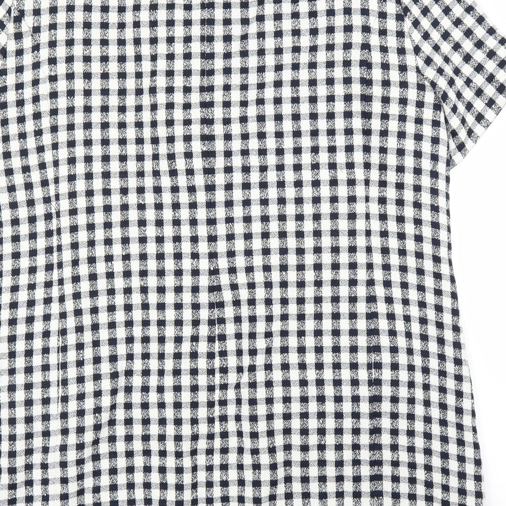 Ann Harvey Womens Blue Check  Cardigan Jumper Size 22