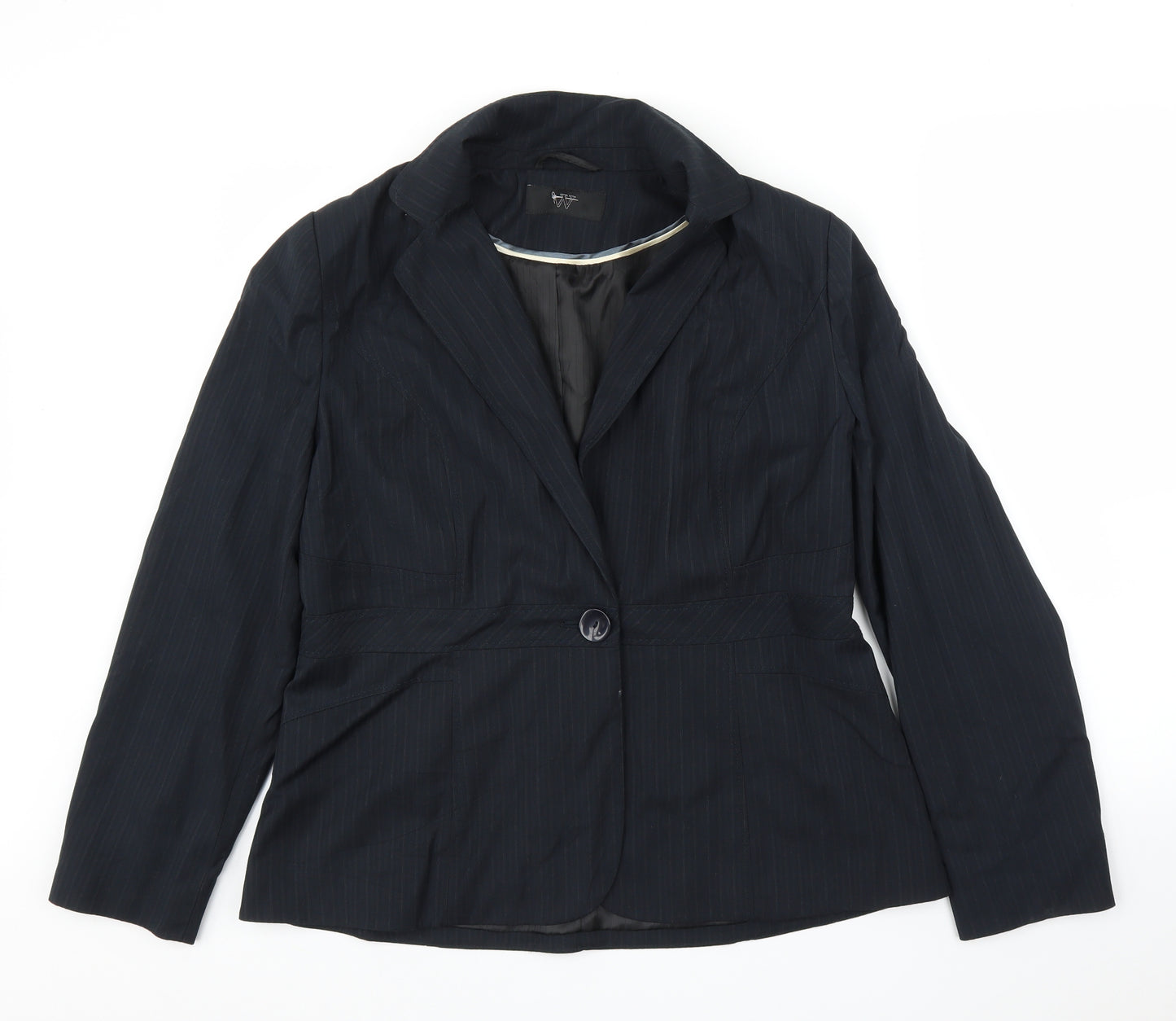 BHS Womens Blue Striped  Jacket Blazer Size 16