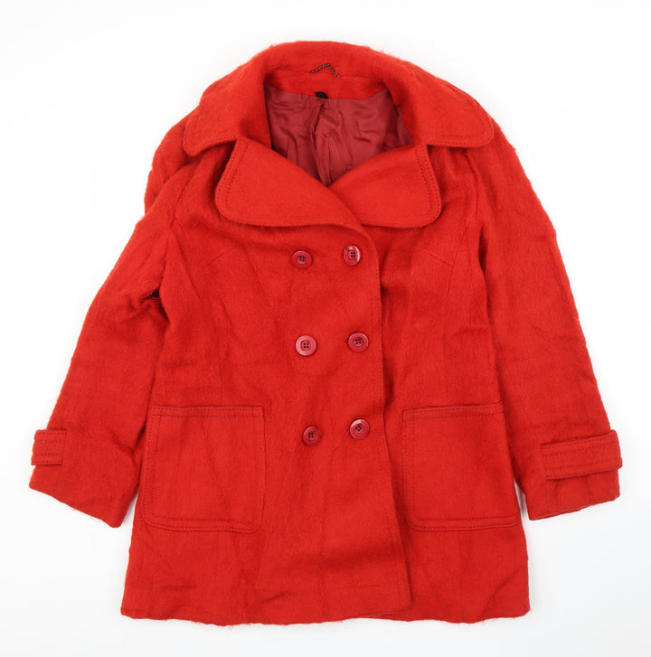 Preworn Womens Red Pea Coat Coat Size 16