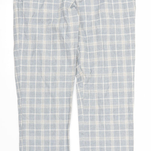 Topman Mens Blue Check  Capri Trousers Size 28 in L27 in