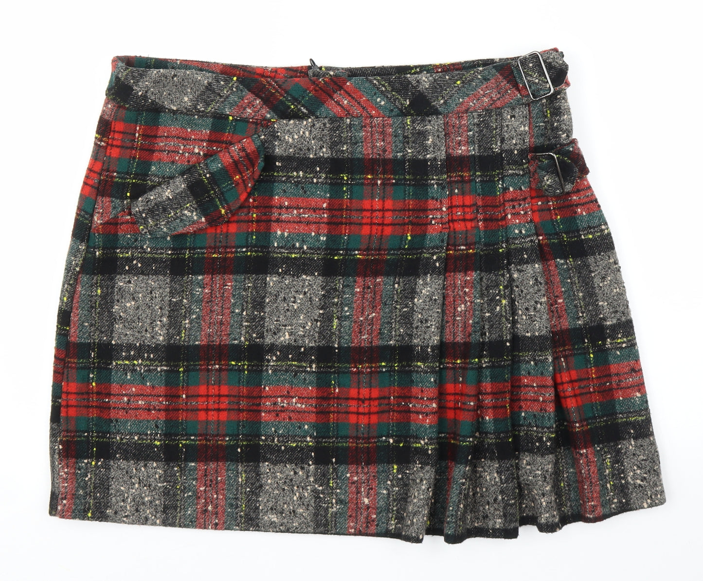 TU Womens Red Plaid  Pleated Skirt Size 16