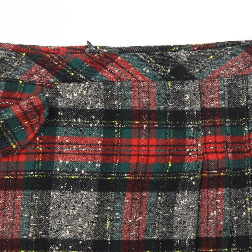 TU Womens Red Plaid  Pleated Skirt Size 16