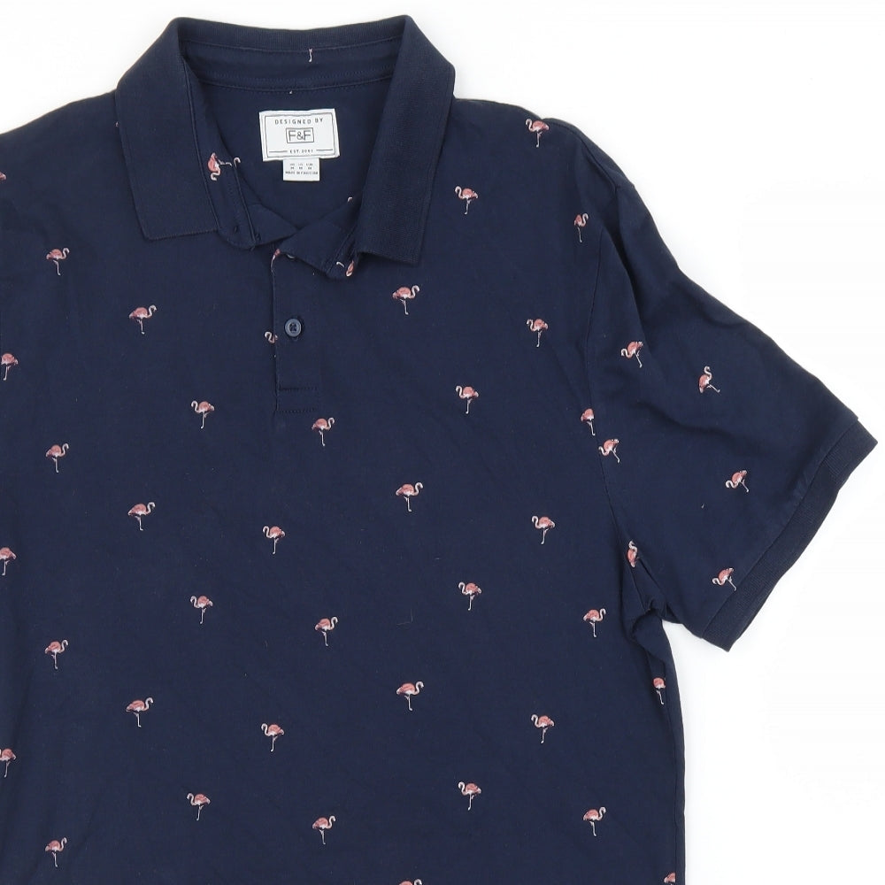 F&F Mens Blue    Polo Size M