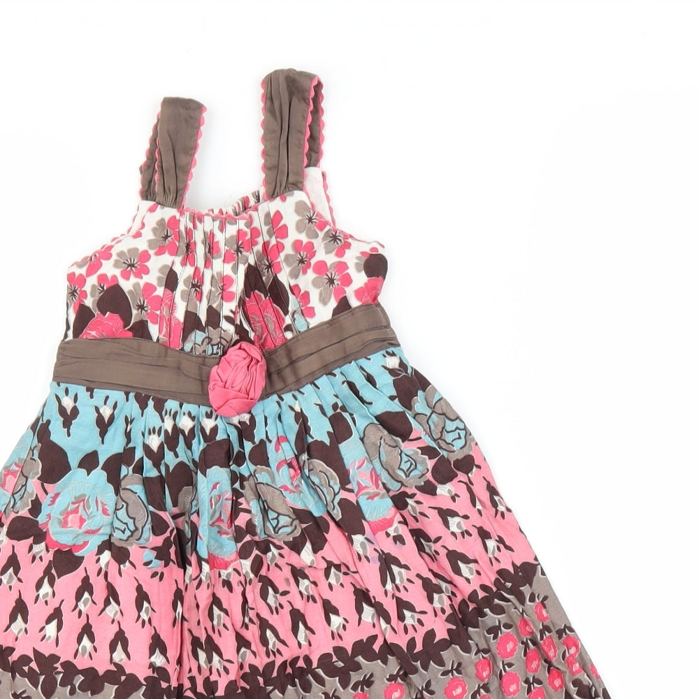 Monsoon Girls Brown Floral  A-Line  Size 3-4 Years
