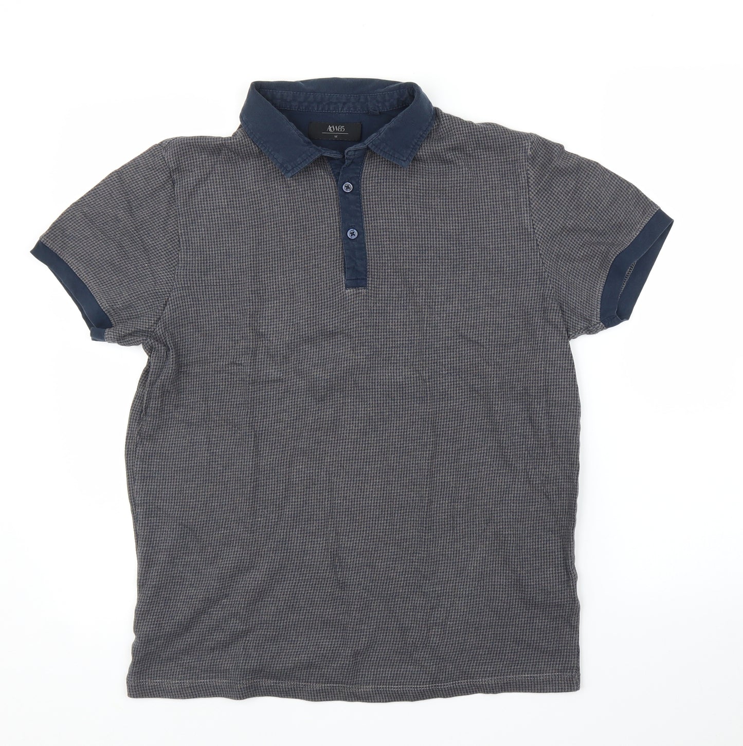 Matalan Mens Grey Houndstooth   Polo Size M