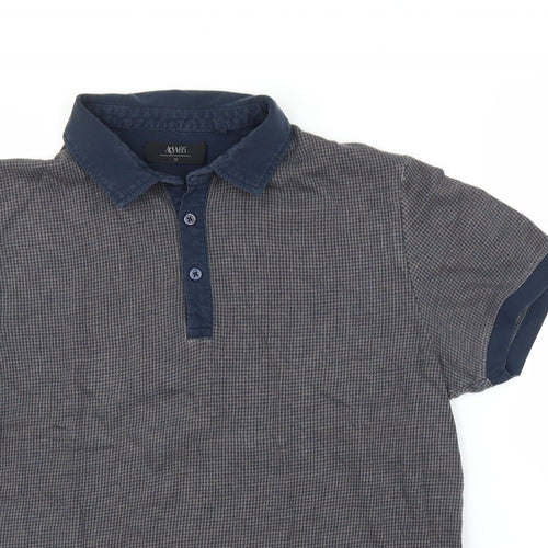 Matalan Mens Grey Houndstooth   Polo Size M