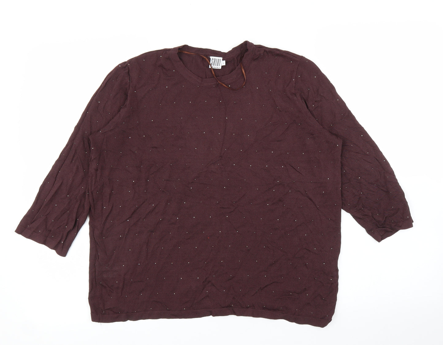 Saint Tropez Womens Brown   Basic Blouse Size L