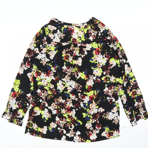 M&S Womens Black Floral  Basic Blouse Size 12