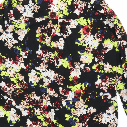 M&S Womens Black Floral  Basic Blouse Size 12