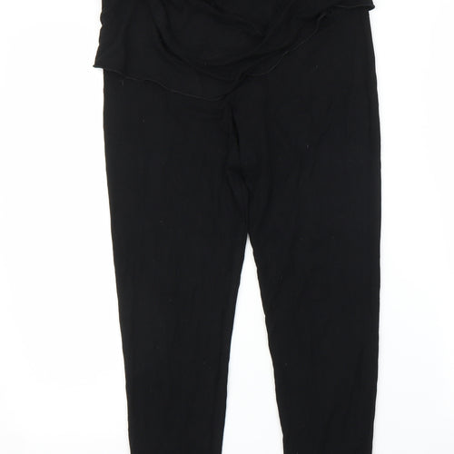 Pink Flame Womens Black   Carrot Leggings Size L L23 in