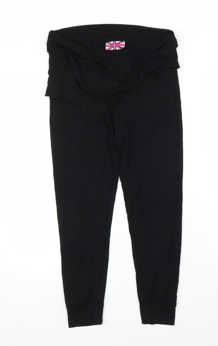 Pink Flame Womens Black Carrot Leggings Size L L23 in