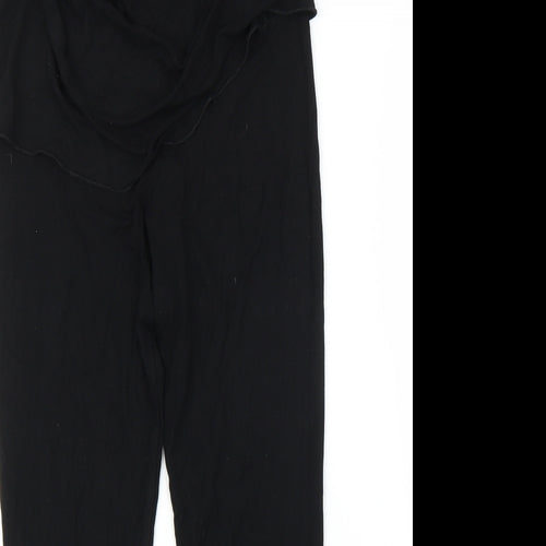 Pink Flame Womens Black   Carrot Leggings Size L L23 in