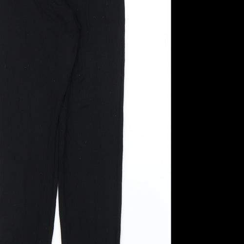 Pink Flame Womens Black   Carrot Leggings Size L L23 in
