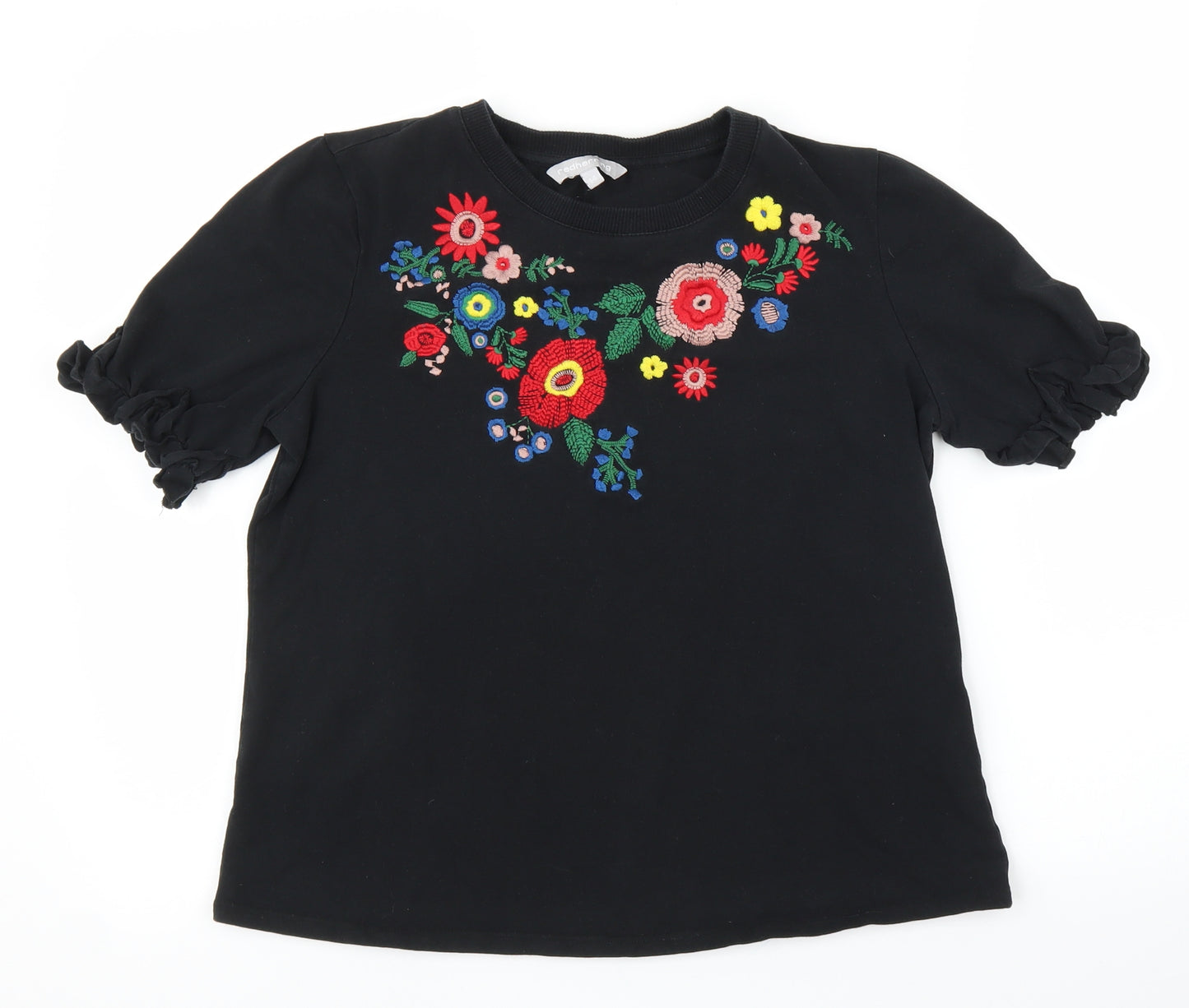 Debenhams Womens Black Floral  Basic Blouse Size 14