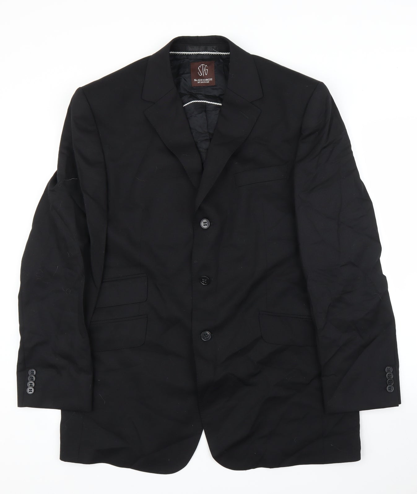 George by Duffer Mens Black   Jacket Suit Jacket Size 46