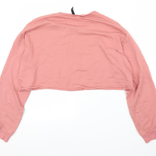 H&M Womens Pink   Pullover Jumper Size M  - Cropped