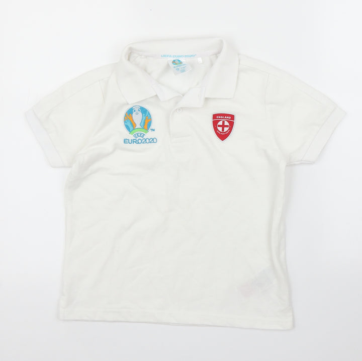 UEFA Euro 2020 Boys White Basic Polo Size 9-10 Years - Football