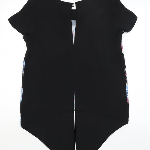 Select Womens Black Floral  Basic Blouse Size 10