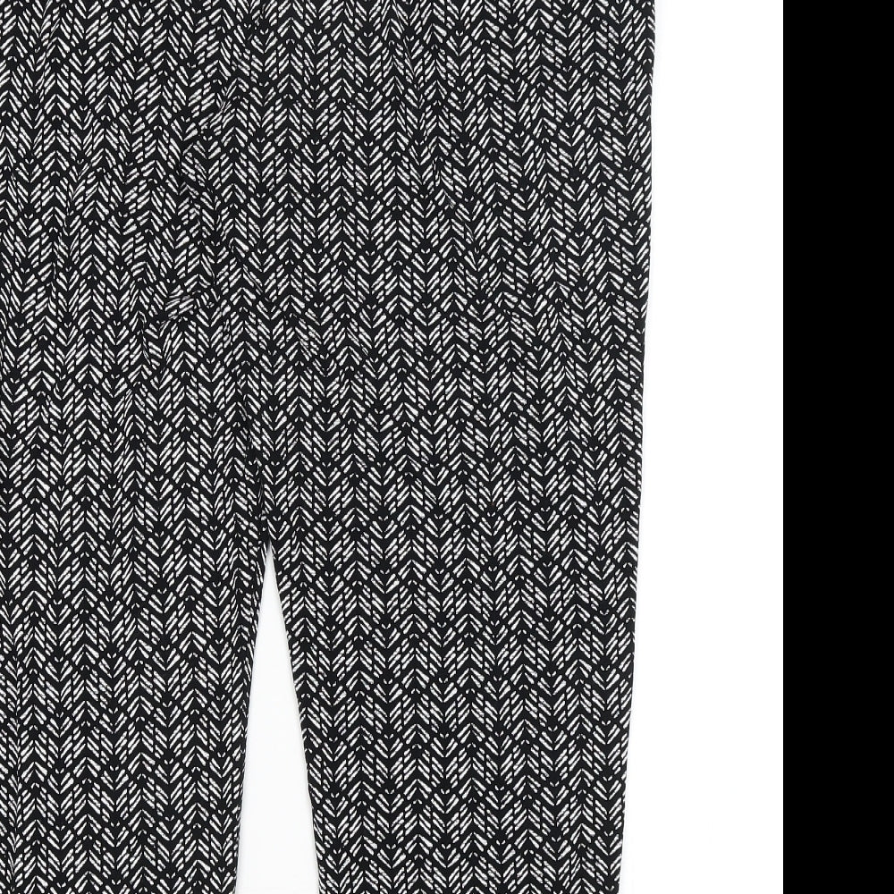 M&S Womens Black   Cropped Trousers Size 16 L23 in