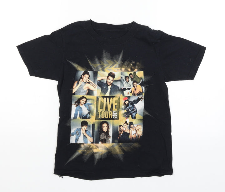 Preworn Girls Black Basic T-Shirt Size 9-10 Years - The X Factor Tour 2017