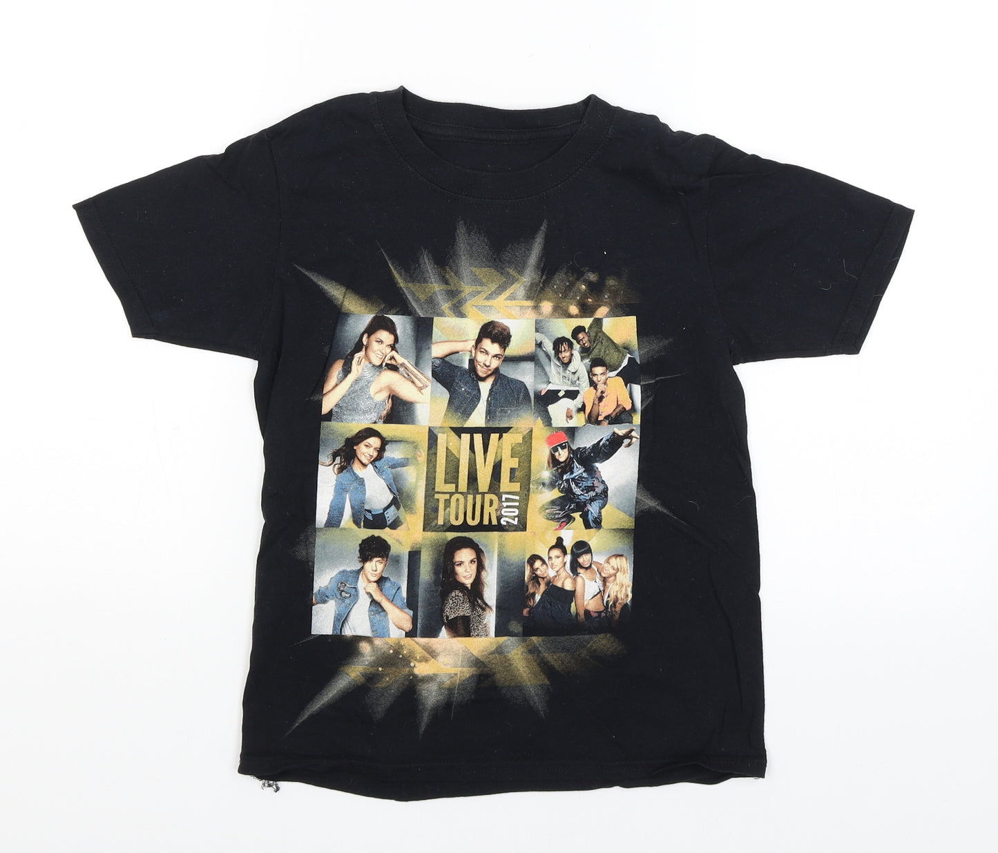 Preworn Girls Black   Basic T-Shirt Size 9-10 Years  - The X Factor Tour 2017