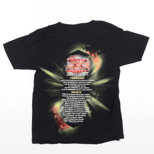 Preworn Girls Black   Basic T-Shirt Size 9-10 Years  - The X Factor Tour 2017