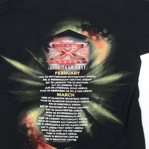 Preworn Girls Black   Basic T-Shirt Size 9-10 Years  - The X Factor Tour 2017
