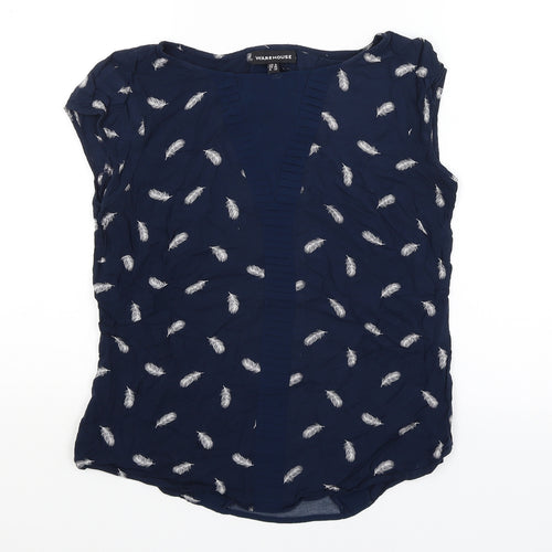 Warehouse Womens Blue   Basic T-Shirt Size 8