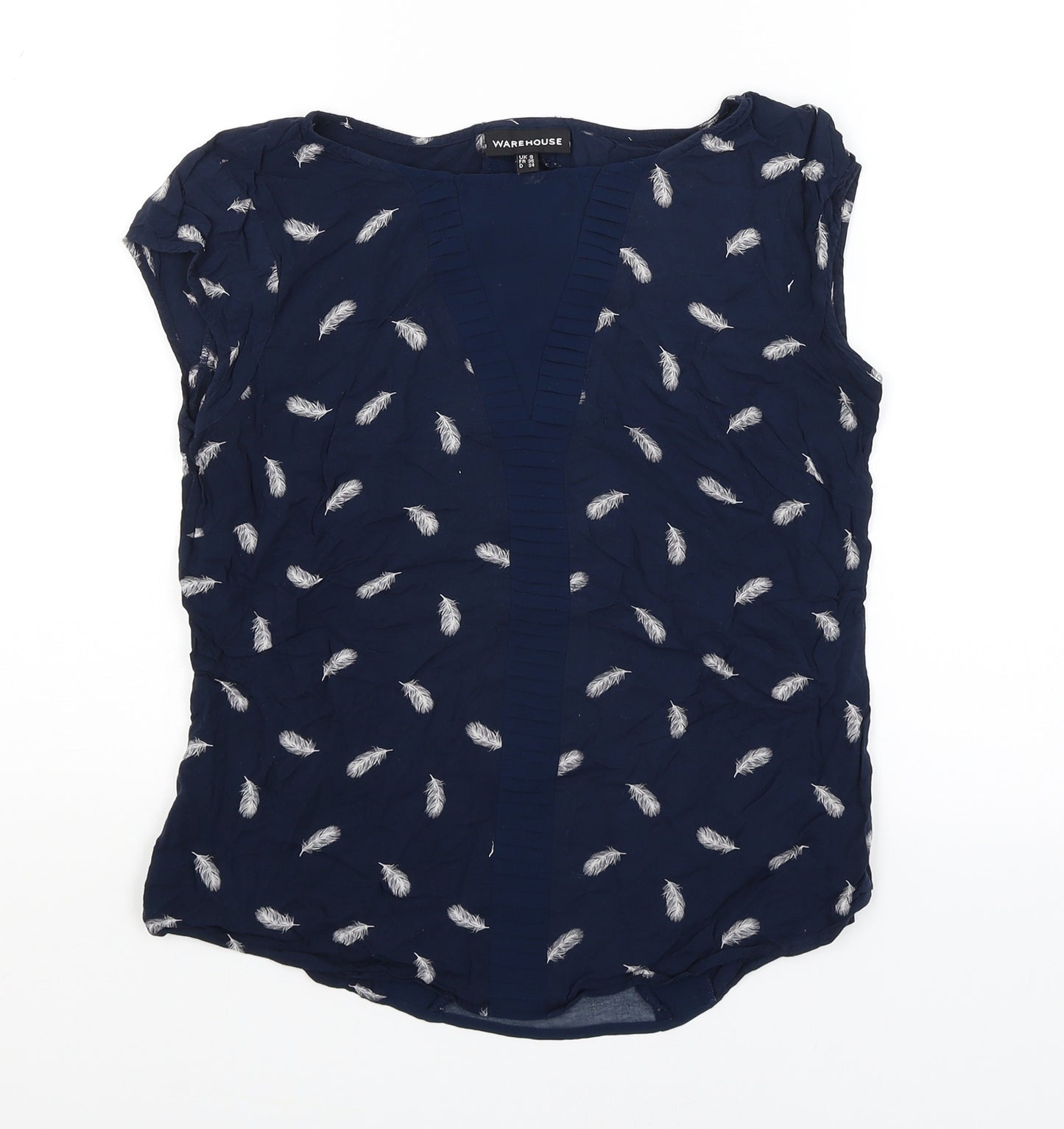 Warehouse Womens Blue   Basic T-Shirt Size 8