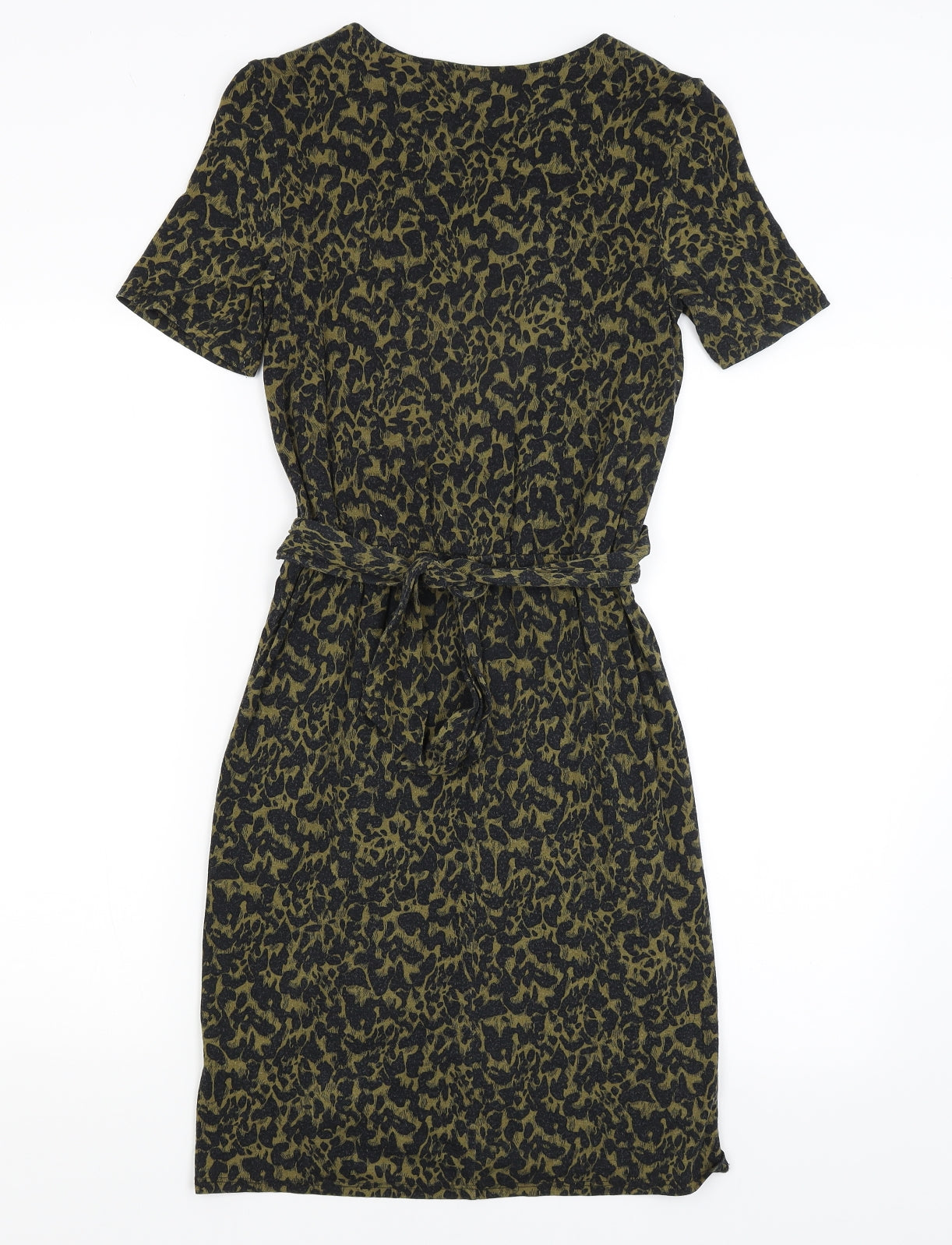 Warehouse Womens Black Animal Print  Fit & Flare  Size 10