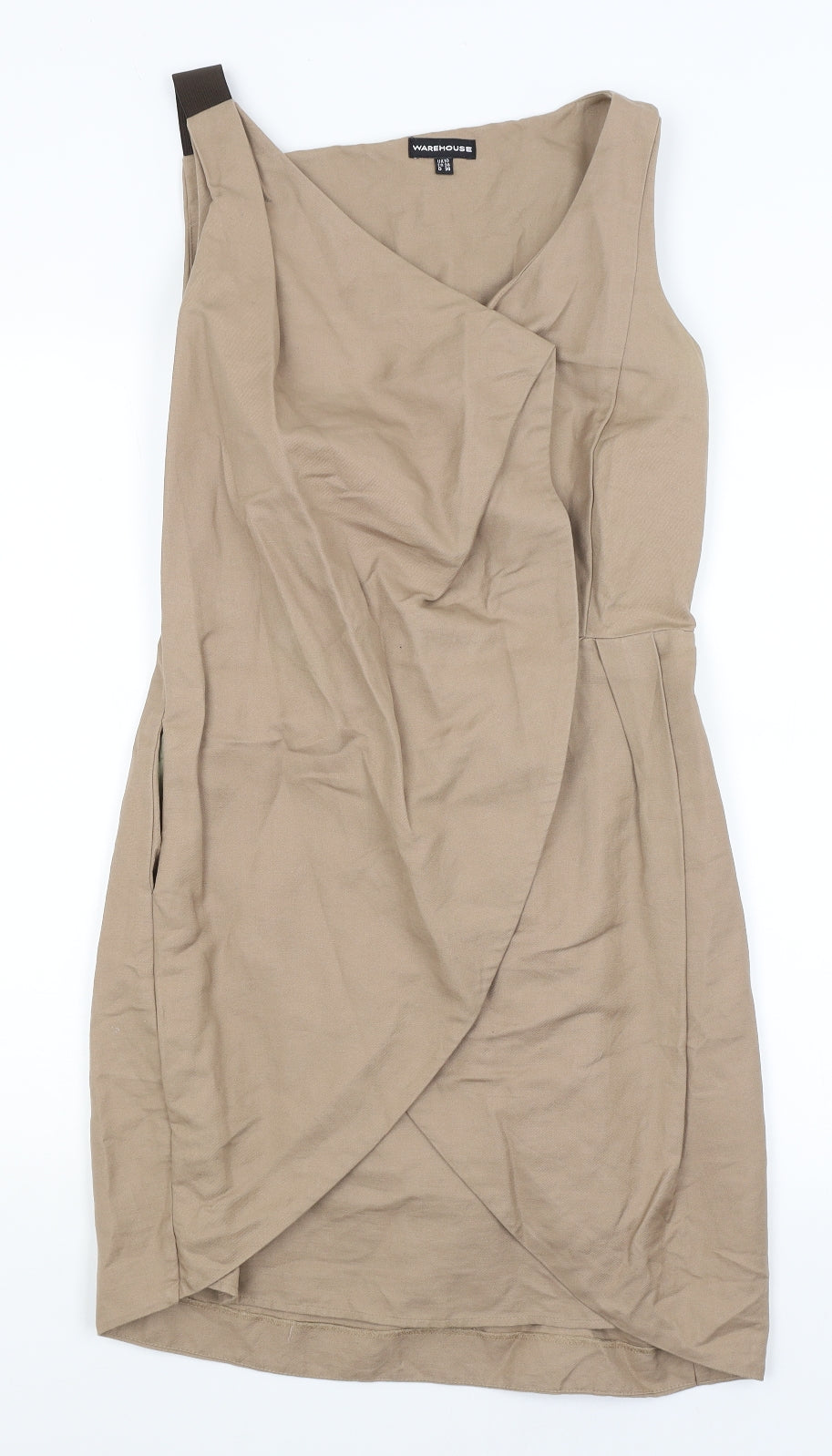 Warehouse Womens Brown   Wrap Dress  Size 10