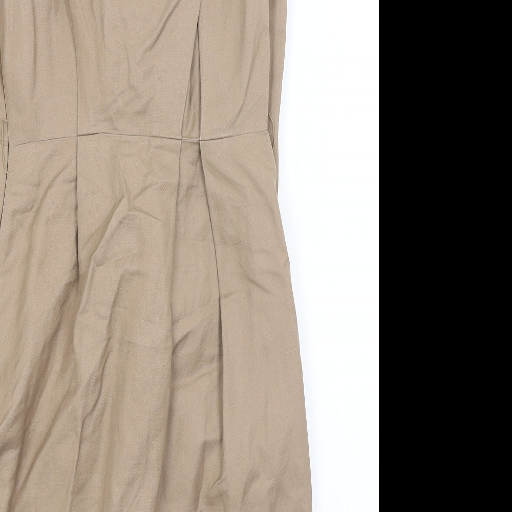 Warehouse Womens Brown   Wrap Dress  Size 10