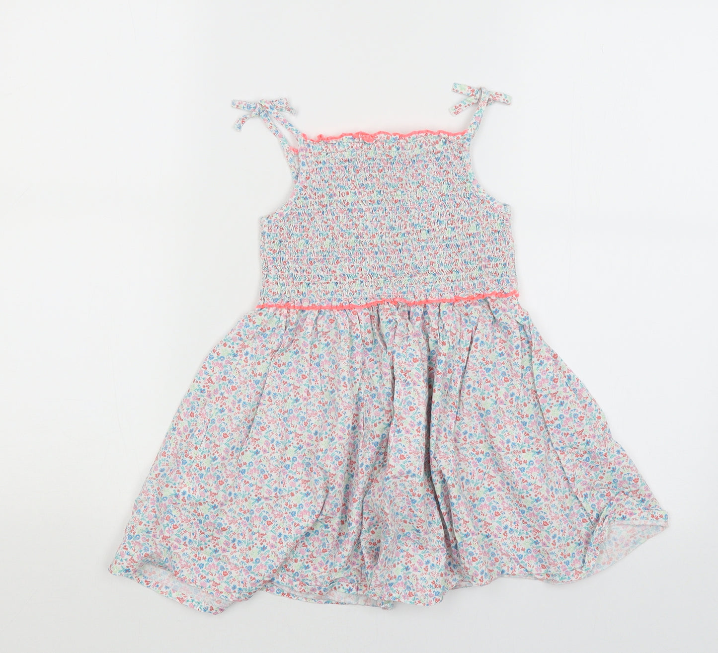 M&S Girls White Floral  Fit & Flare  Size 4-5 Years